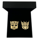 Transformers Autobot X Decepticon 24K Gold Plated Pins Box Set (Exclusive) Icon Heroes