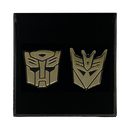 Transformers Autobot X Decepticon 24K Gold Plated Pins Box Set (Exclusive) Icon Heroes