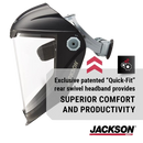 Jackson Safety Lightweight MAXVIEW Premium Face Shield with 370 Speed Dial Ratcheting Headgear – Uncoated Clear SUREWERX