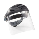 Jackson Safety F4XP Crown Face Shield, Ratcheting Safety Headgear, Clear Anti-Fog Polycarbonate Window for Grinding, Universal Pin Pattern, Black, 14262
