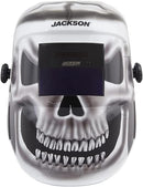 Jackson Safety Premium Auto Darkening Welding Helmet 3/10 Shade Range, 1/1/1/1 Optical Clarity, 1/30,000 sec. Response Time, 370 Speed Dial Headgear, Gray Matter Graphics, Black/Grey/White, 47102 SUREWERX