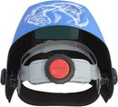 Jackson Safety Premium Auto Darkening Welding Helmet 3/10 Shade Range, 1/1/1/1 Optical Clarity, 1/20,000 sec. Response Time, 370 Speed Dial Headgear, Reapers N' Roses Graphics, Blue/White, 47104 SUREWERX