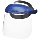 Sellstrom Single Crown Safety Face Shield with Ratchet Headgear, Clear Tint, Uncoated, Blue, 8" x 12" x .040, S39110
