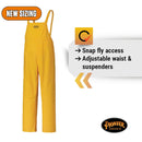 Pioneer Waterproof PVC Work Suit for Men – Repel Rain Gear Yellow Safety Jacket and Bib Pants - 3 PC Set With Detectable Hood SUREWERX