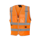 Pioneer Safety Vest for Men – Hi Vis Reflective Mesh Neon with 8 Pockets, Zipper Closure for Construction, Traffic, Security Work – Orange, Yellow/Green