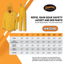 Pioneer Waterproof PVC Work Suit for Men – Repel Rain Gear Yellow Safety Jacket and Bib Pants - 3 PC Set With Detectable Hood SUREWERX