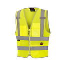 Pioneer Safety Vest for Men – Hi Vis Reflective Mesh Neon with 8 Pockets, Zipper Closure for Construction, Traffic, Security Work – Orange, Yellow/Green