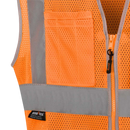 Pioneer Safety Vest for Men – Hi Vis Reflective Mesh Neon with 8 Pockets, Zipper Closure for Construction, Traffic, Security Work – Orange, Yellow/Green