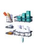 Adhesive Shower Caddy 5 Pack - Rustproof Stainless Steel Bathroom Organizer Affirma Distributors