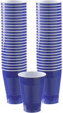 Amscan Disposable Plastic Cups - 12 oz. | Royal Blue | 50 Pcs