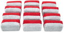 Autofiber Mini [Saver Applicator Terry] Ceramic Coating Applicator Sponge  12 Pack  with Plastic Barrier to Reduce Product Waste. (RedGray)