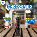 Pepper Mill, 10 Inch, Natural & ChocoGrind 10-Inch Pepper Mill - Chocolate Color Deals