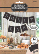 Decorative Custom Chalkboard Paper Pennant Banner twine (24-Piece)