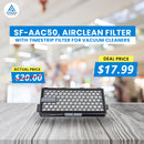 SF-HA 50 Active HEPA Filter for Models S4, S5, S6, &amp; S8 & Vacuum Plastic Bent End Hose - Compatible with S2110, S501, S524 &  SF-AAC50, AirClean Filter with TimeStrip Filter for Vacuum Cleaners Deals