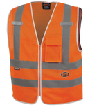 Pioneer Safety Vest for Men – Hi Vis Reflective Mesh Neon with 8 Pockets, Zipper Closure for Construction, Traffic, Security Work – Orange, Yellow/Green