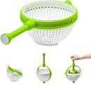 Spina | Easy-To-Use Salad Spinner | Non-Scratch, Nylon Spinning Colander | Lettuce Spinner | Colander with Collapsible Handle | White & Green Affirma Distributors