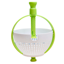 Spina | Easy-To-Use Salad Spinner | Non-Scratch, Nylon Spinning Colander | Lettuce Spinner | Colander with Collapsible Handle | White & Green Affirma Distributors