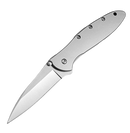 Volt SS Folding Pocketknife, 3.5" 8Cr13MoV Stainless Steel Drop Point Plain Edge Blade, Assisted One Hand Opening, 3 Position Pocket Clip,Grey