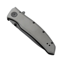 Pocketknife - Steel Drop Point Plain Edge Blade, Assisted Opening, Frame Lock EDC (Grey/Black) Affirma Distributors