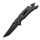 Tactical Folding Knife,Emergency Pocket Knife, Wire Stripper and Line Cutter Blades-Black