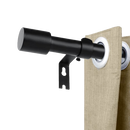 Curtain Rod, Includes 2 Matching Finials, Brackets & Hardware, 66 to 120-Inches, Black Affirma Distributors