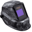 Jackson Safety Premium Auto Darkening Welding Helmet 3/10 Shade Range, 1/1/1/1 Optical Clarity, 1/25,000 sec. Response Time, 370 Speed Dial Headgear, 6 Feet Under Graphics, Black/Grey/White, 47100 SUREWERX