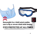 Jackson Safety GPL500 Premium Goggle with Detachable Face Shield - Anti-Fog Coating - Clear Lens – Blue - 21000 SUREWERX