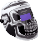 Jackson Safety Premium Auto Darkening Welding Helmet 3/10 Shade Range, 1/1/1/1 Optical Clarity, 1/30,000 sec. Response Time, 370 Speed Dial Headgear, Gray Matter Graphics, Black/Grey/White, 47102 SUREWERX