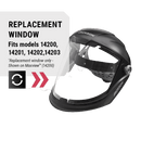 Jackson Safety Replacement Window for MAXVIEW Premium Face Shield, Clear Tint, Anti-Fog Coating, Polycarbonate, 14215 SUREWERX
